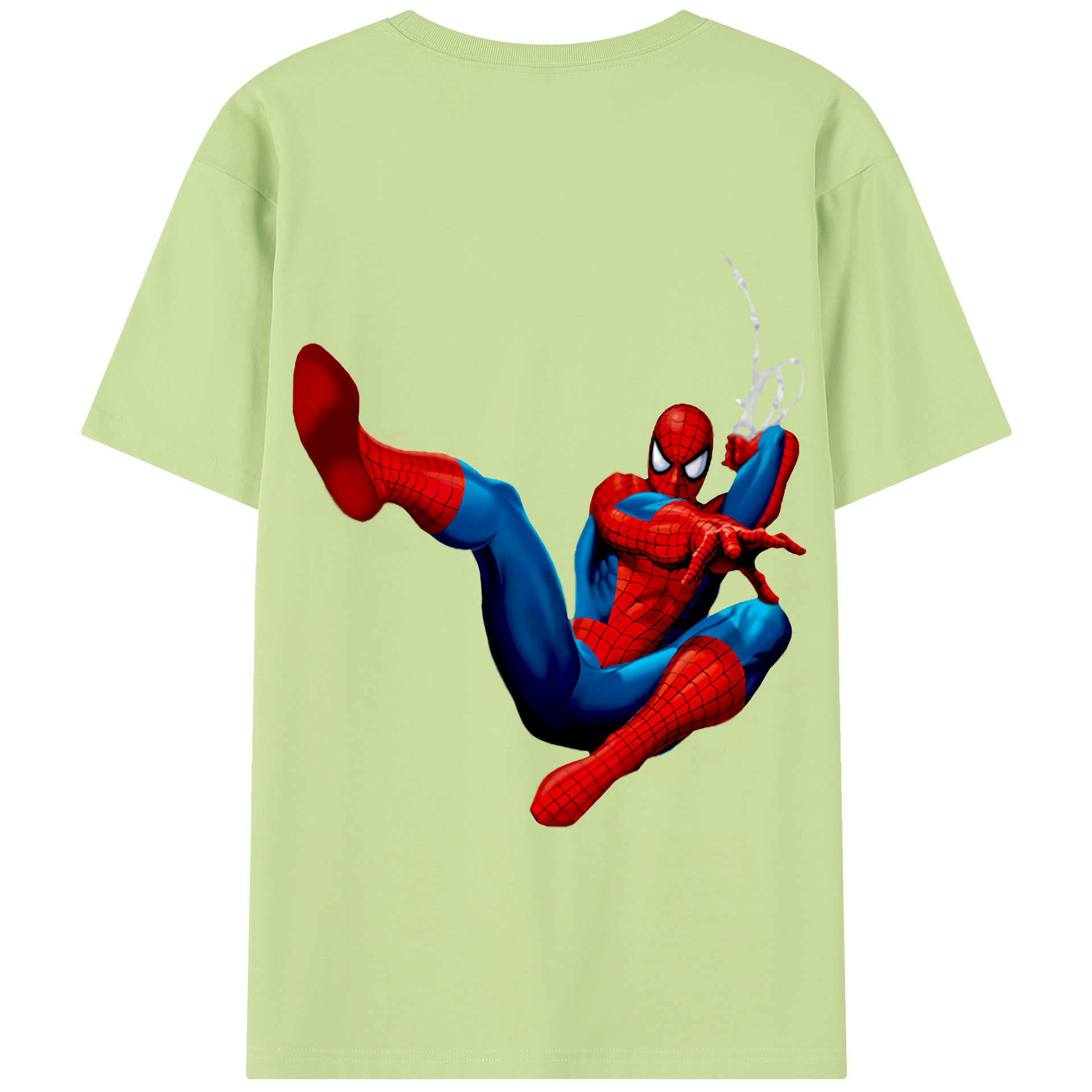 （画像用） Spider Man スパイダーマン 綿100％半袖Tシャツ（背面プリント）